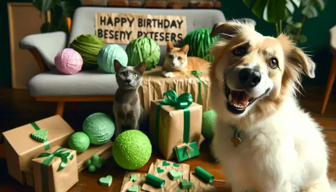 Presentes sustentáveis para pets: Produtos eco-friendly como brinquedos feitos de materiais reciclados.